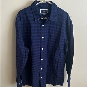 Charles Tyrwhitt Men's XL Classic Fit Long Sleeve Shirt Blue Plaid